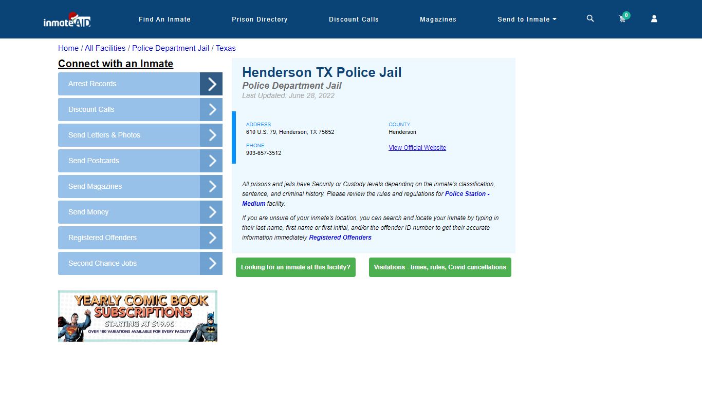 Henderson TX Police Jail & Inmate Search - Henderson, TX